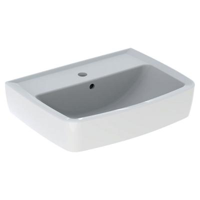 Geberit E-Con fontein hoekig 50x38 cm, met kraangat en overloop, wit Geberit E-Con fontein hoekig 50x38 cm, met kraangat en overloop, wit