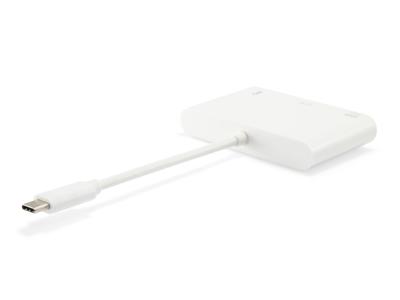 Equip 133462 usb type c to vga female/usb a female/pd adapter, 1080p, 15cm, white