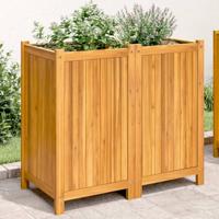 VidaXL Plantenbak met voering 84x42x75 cm massief acaciahout - thumbnail