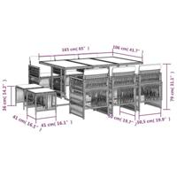 11-delige Tuinset met kussens poly rattan zwart - thumbnail