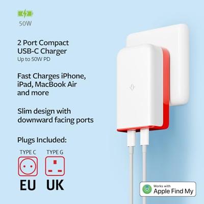 Twelve South PlugBug oplader EU/UK (50W) - Multi Color