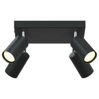VidaXL Plafondspot met schijnwerpers zwart 26 x 26 x 16 cm metaal - thumbnail