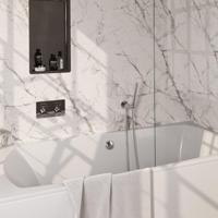 BRAUER Chrome Edition thermostatische inbouw badkraan - drukknoppen SET 03 - badvulcombinatie - staaf handdouche - doucheslang - wandaansluitbocht - chroom 5-CE-208 - thumbnail