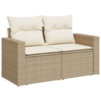 11-delige Tuinset met kussens poly rattan beige - thumbnail