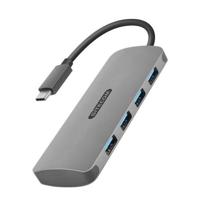 Sitecom CN-383 USB-C Hub 4-poort | USB-C mannelijk naar 4x USB 3.0 vrouwelijke poorten - Aluminium Hub - thumbnail