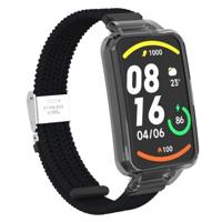Braided nylon bandje met case - Zwart - Xiaomi Smart band 7 Pro - thumbnail