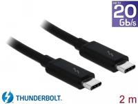 Delock 84847 Thunderbolt-kabel Thunderbolt Aansluitkabel Thunderbolt (USB-C) stekker, Thunderbolt (USB-C) stekker 2.00 m Zwart - thumbnail