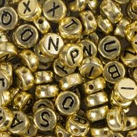 Creativ Company Letterkralen, d 7 mm, gatgrootte 1,2 mm, ca. 200 stuk, goud, 21 gr/ 1 doos - thumbnail