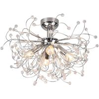 LED Plafondlamp 4-lichts E14 Rond Mat Chroom Aluminium - thumbnail