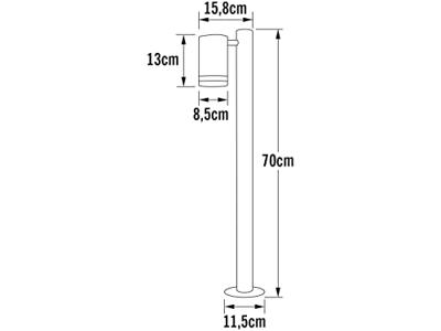 KonstSmide TuinspotModena 70cm zinkgrijs - 7517-320 - thumbnail