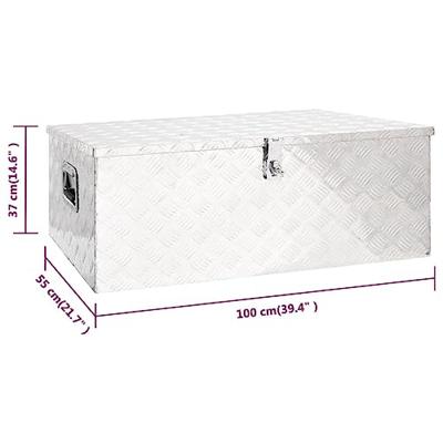 Opbergbox 100x55x37 cm aluminium zilverkleurig
