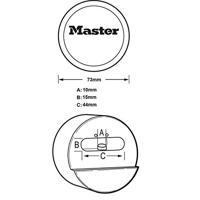 Masterlock Overvalslot, 73mm, chroom - 736EURD 736EURD - thumbnail