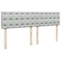 Boxspring met matras fluweel lichtgrijs 200x200 cm - thumbnail