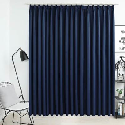 VidaXL Gordijn verduisterend met haken 290x245 cm blauw VidaXL Gordijn verduisterend met haken 290x245 cm blauw