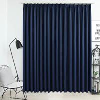 VidaXL Gordijn verduisterend met haken 290x245 cm blauw - thumbnail