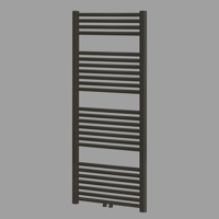 Royal Plaza Sorbus radiator 60x120cm 617watt recht met midden aansluiting mat zwart 77829 - thumbnail