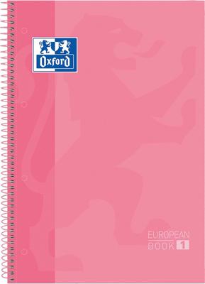 Oxford School Classic Europeanbook spiraalblok, ft A4+, 160 bladzijden, geruit 5 mm, roze Oxford School Classic Europeanbook spiraalblok, ft A4+, 160 bladzijden, geruit 5 mm, roze