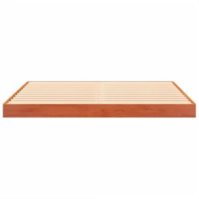 Bedframe massief grenenhout wasbruin 140x200 cm