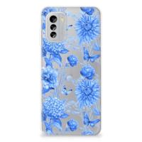 TPU Case voor Nokia G60 Flowers Blue - thumbnail