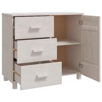 Dressoir 90x40x80 cm massief grenenhout wit - thumbnail