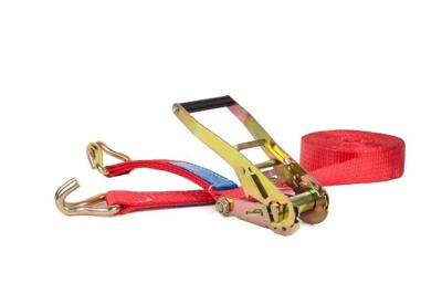 4tecx Spanband J-haak met ratel 50mm x 9m rood - 4065000037