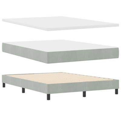 Boxspringbed met Matras met matras Lichtgrijs 140 x 200 cm Stof