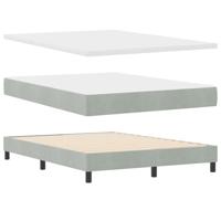 Boxspringbed met Matras met matras Lichtgrijs 140 x 200 cm Stof - thumbnail