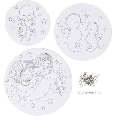 Creativ Company Mobielen met motief, d 12+15+18 cm, 300 gr, 3 set/ 1 doos Creativ Company Mobielen met motief, d 12+15+18 cm, 300 gr, 3 set/ 1 doos