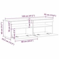 TV-kast 2 pcs Zwart 60 x 35 x 40 cm Bewerkt hout - thumbnail