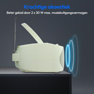 K7 CD Radio - MEDION - FM - 2x3W RMS - Groen