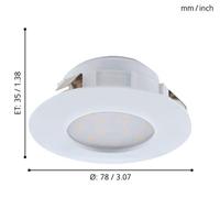 Eglo LedspotPineda (3) 3x6w - 3000K - 7,8cm wit - 95821 - thumbnail