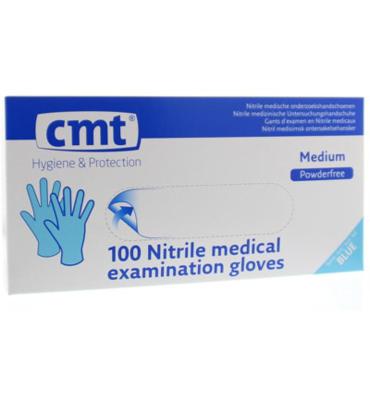 CMT Onderzoekshandschoen nitriel blauw poedervrij maat 100 Stuks