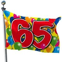 Gevelvlag bedrukt met ballonnen 65 jaar - thumbnail