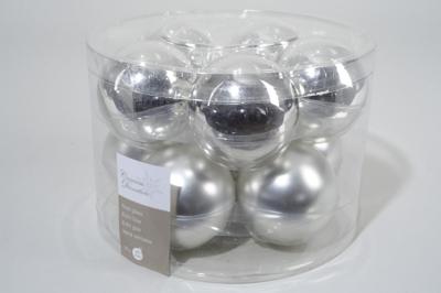 Kerstballen Glas Ø6cm Zilver 10st