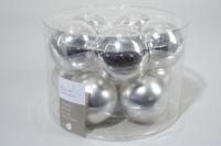 10 kerstballen zilver glans-mat 60 mm KSD - Ksd - thumbnail