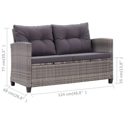 3-delige Tuinset poly rattan en massief acaciahout