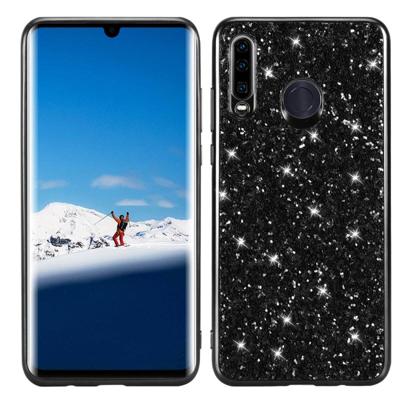 Glitter poeder schokbestendige TPU Case voor Huawei P30 Lite/Nova 4e (zwart)