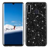 Glitter poeder schokbestendige TPU Case voor Huawei P30 Lite/Nova 4e (zwart) - thumbnail