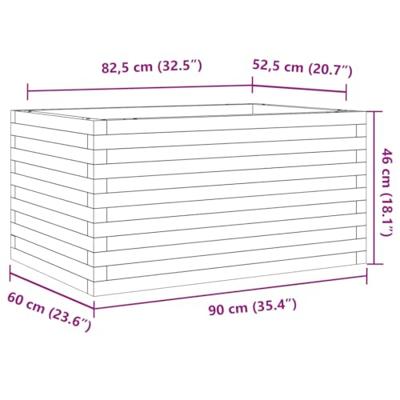 VidaXL Plantenbak 90x60x46 cm massief grenenhout wasbruin VidaXL Plantenbak 90x60x46 cm massief grenenhout wasbruin