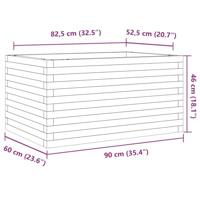 Plantenbak 90x60x46 cm massief grenenhout wasbruin - thumbnail