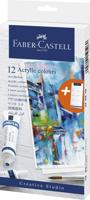 Faber Castell FC-379212 Acrylverf 12 Tubes + Sjabloon Kleurenkaart - thumbnail