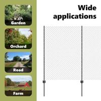 VidaXL Hek met paal grijs 1,5 x 10 m staal en pvc - thumbnail