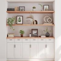 Wandschap 180x60x(2-4)cm behandeld massief eikenhout lichtbruin - thumbnail