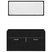Badkamermeubelset 3 pcs Zwart Eiken 90 x 38.5 x 46 cm - thumbnail