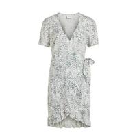 VILA wikkeljurk VIMINA met all over print en ruches wit/blauw/lila - thumbnail
