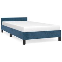 Bedframe met hoofdeinde fluweel donkerblauw 100x200 cm - thumbnail