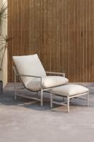 Nohr Loungestoel 'Antrone' Met hocker, kleur Beige - thumbnail