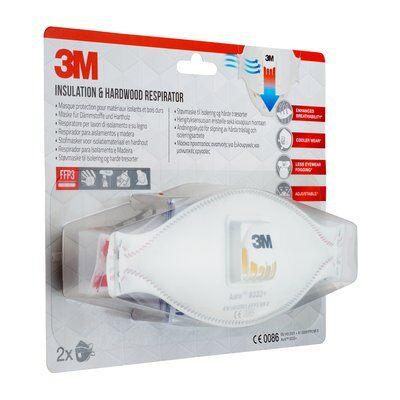 3M Aura Comfort Cool Flow stofmasker, FFP3, met ventiel, pak van 2 stuks