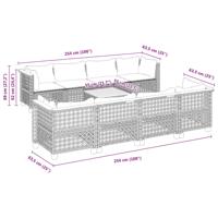9-delige Loungeset met kussens poly rattan zwart - thumbnail