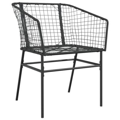 Tuinstoelen 2 st poly rattan zwart